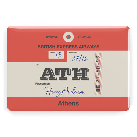 Red Vintage Baggage Tag Apple MacBook Case