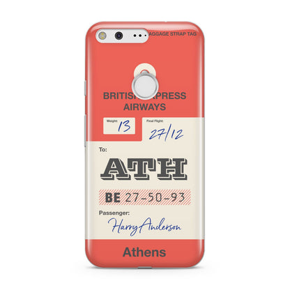 Red Vintage Baggage Tag Google Pixel Case