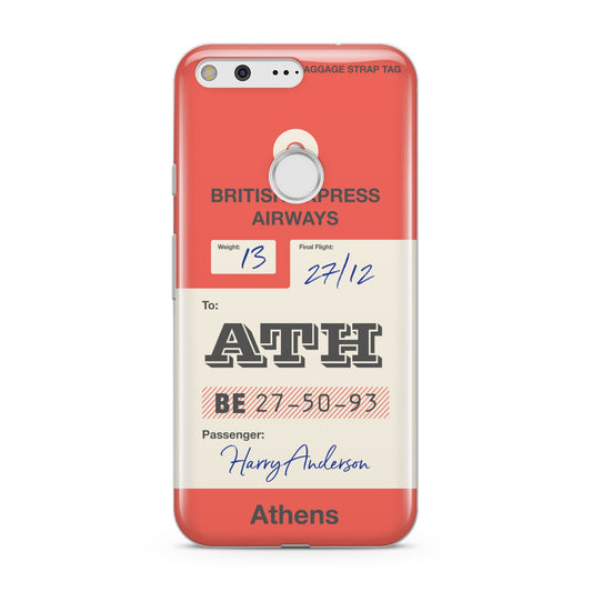 Red Vintage Baggage Tag Google Pixel Case