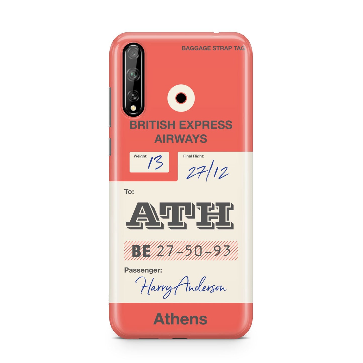 Red Vintage Baggage Tag Huawei Enjoy 10s Phone Case