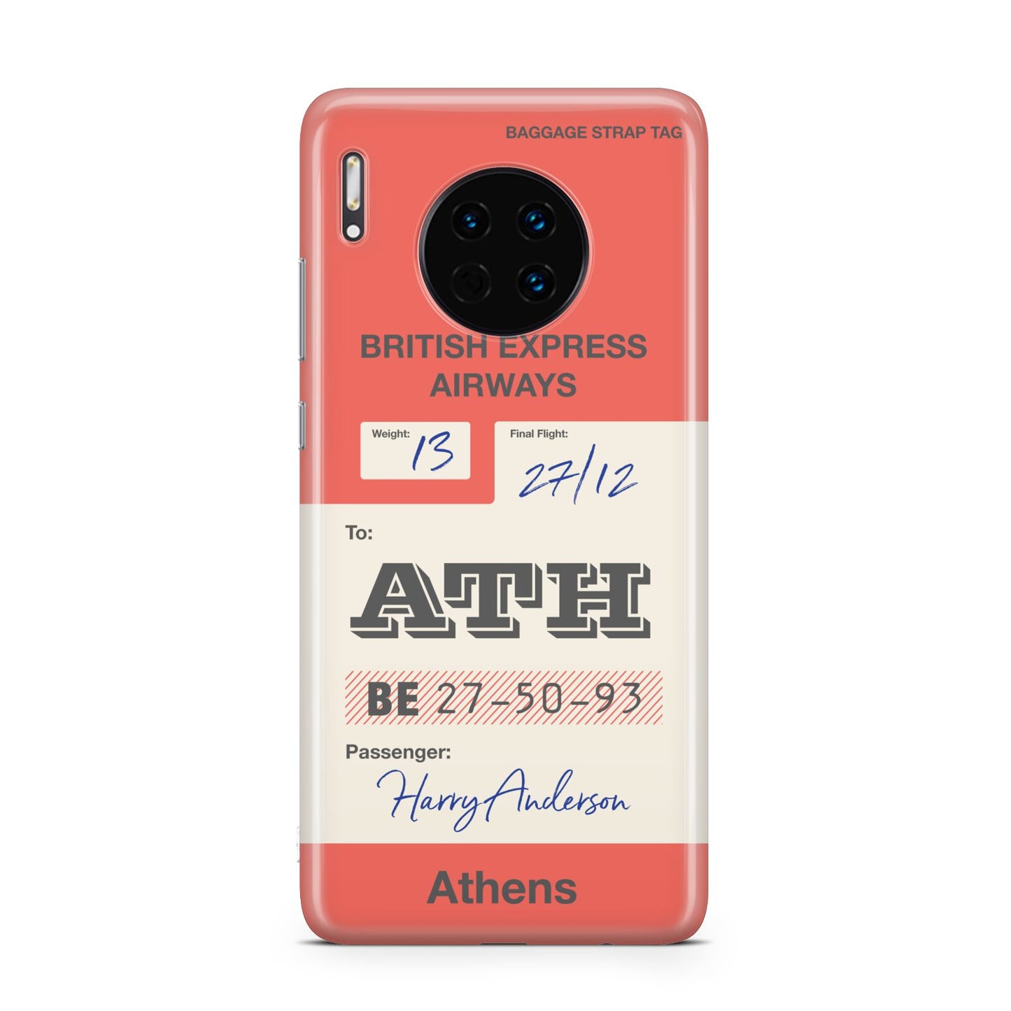 Red Vintage Baggage Tag Huawei Mate 30