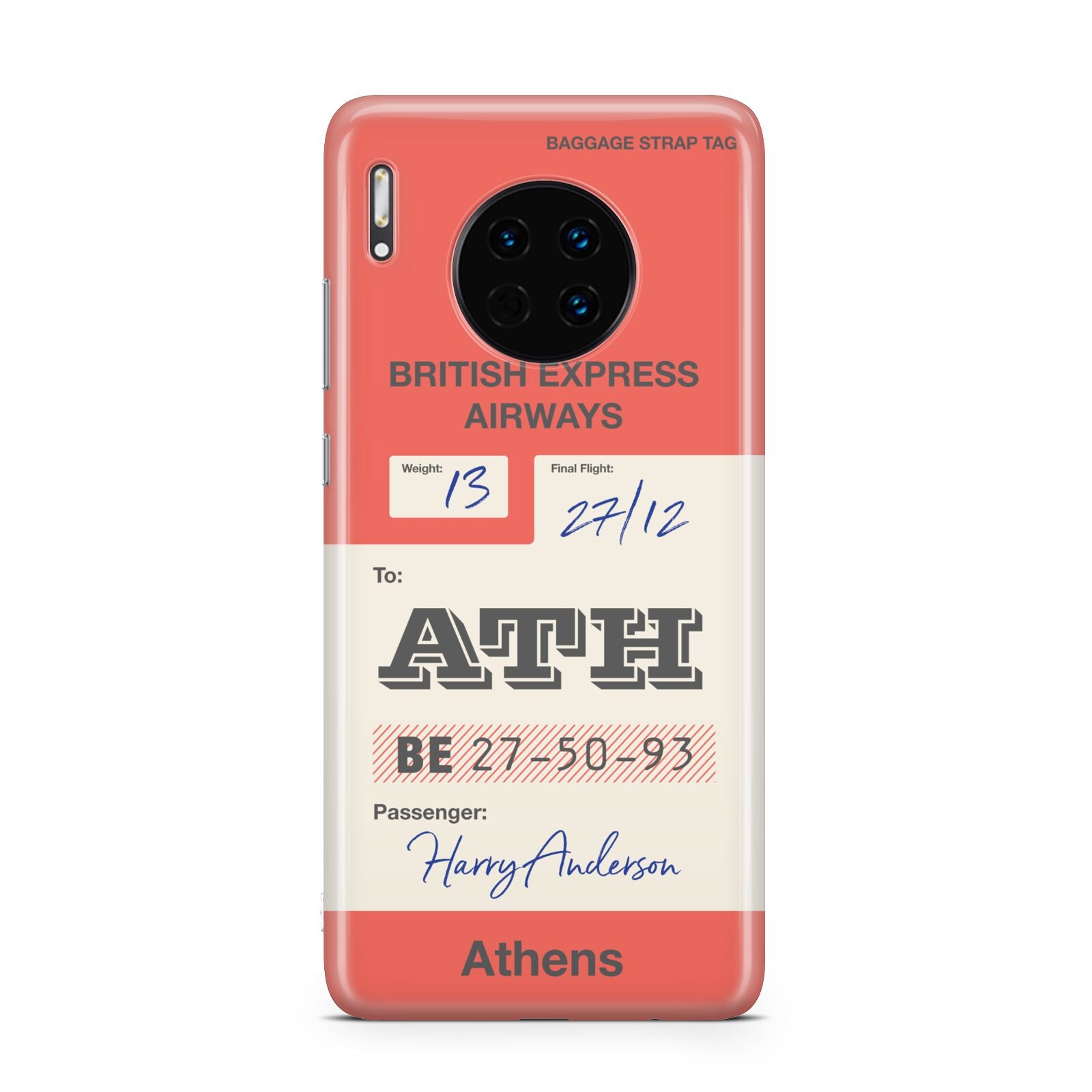 Red Vintage Baggage Tag Huawei Mate 30