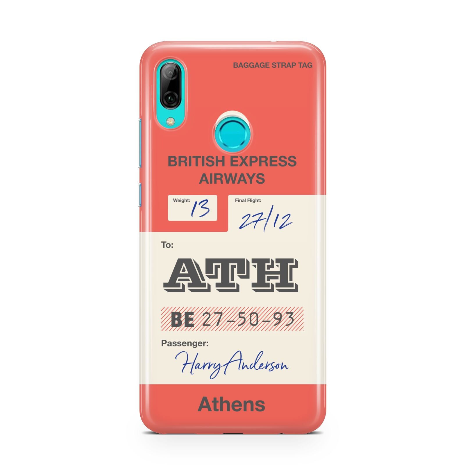 Red Vintage Baggage Tag Huawei P Smart 2019 Case