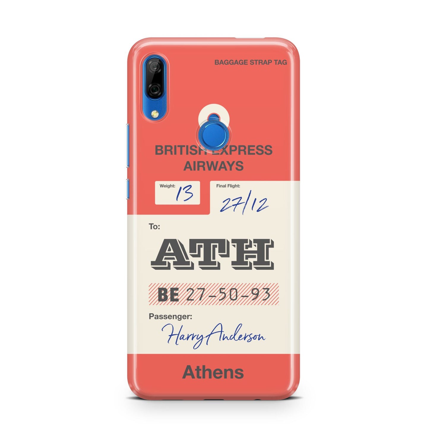 Red Vintage Baggage Tag Huawei P Smart Z