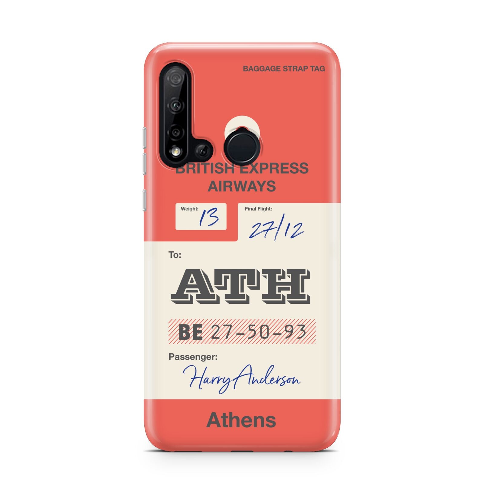 Red Vintage Baggage Tag Huawei P20 Lite 5G Phone Case