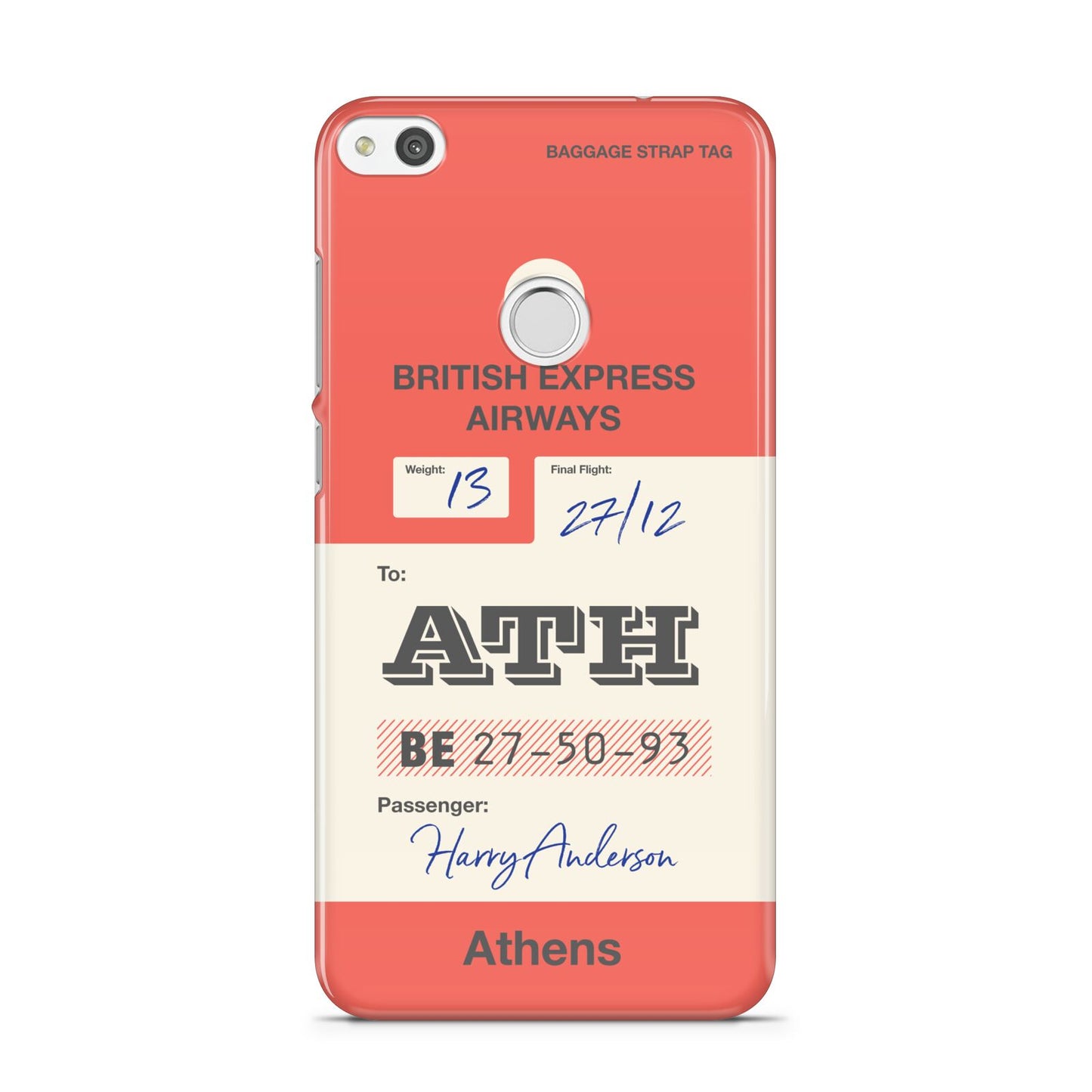 Red Vintage Baggage Tag Huawei P8 Lite Case