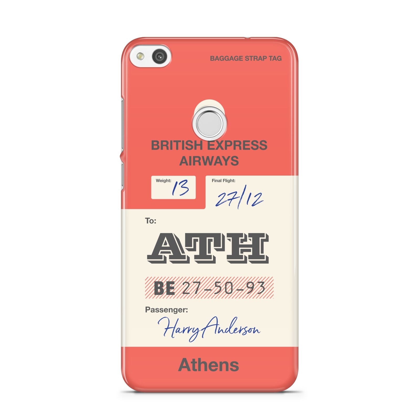 Red Vintage Baggage Tag Huawei P8 Lite Case