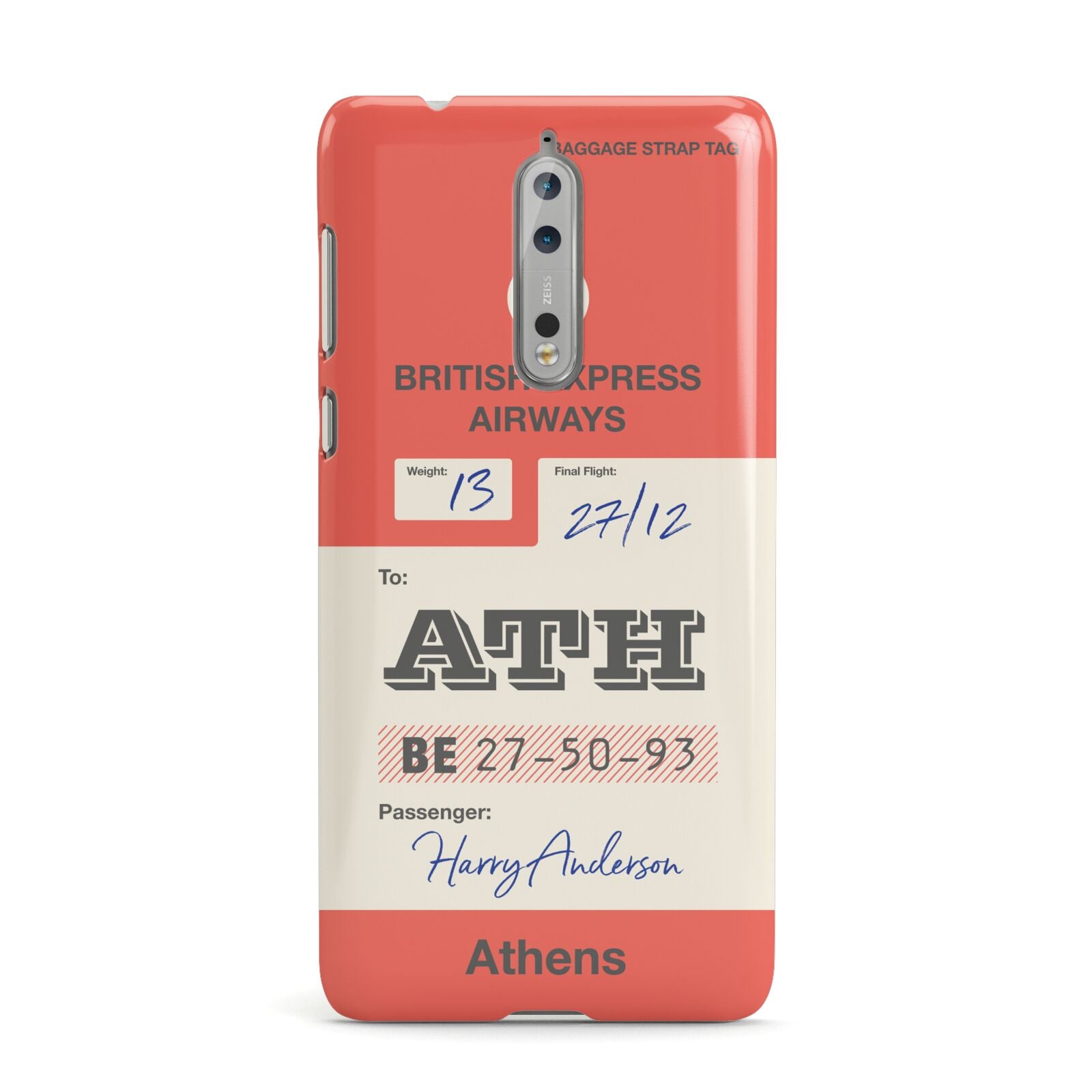 Red Vintage Baggage Tag Nokia Case