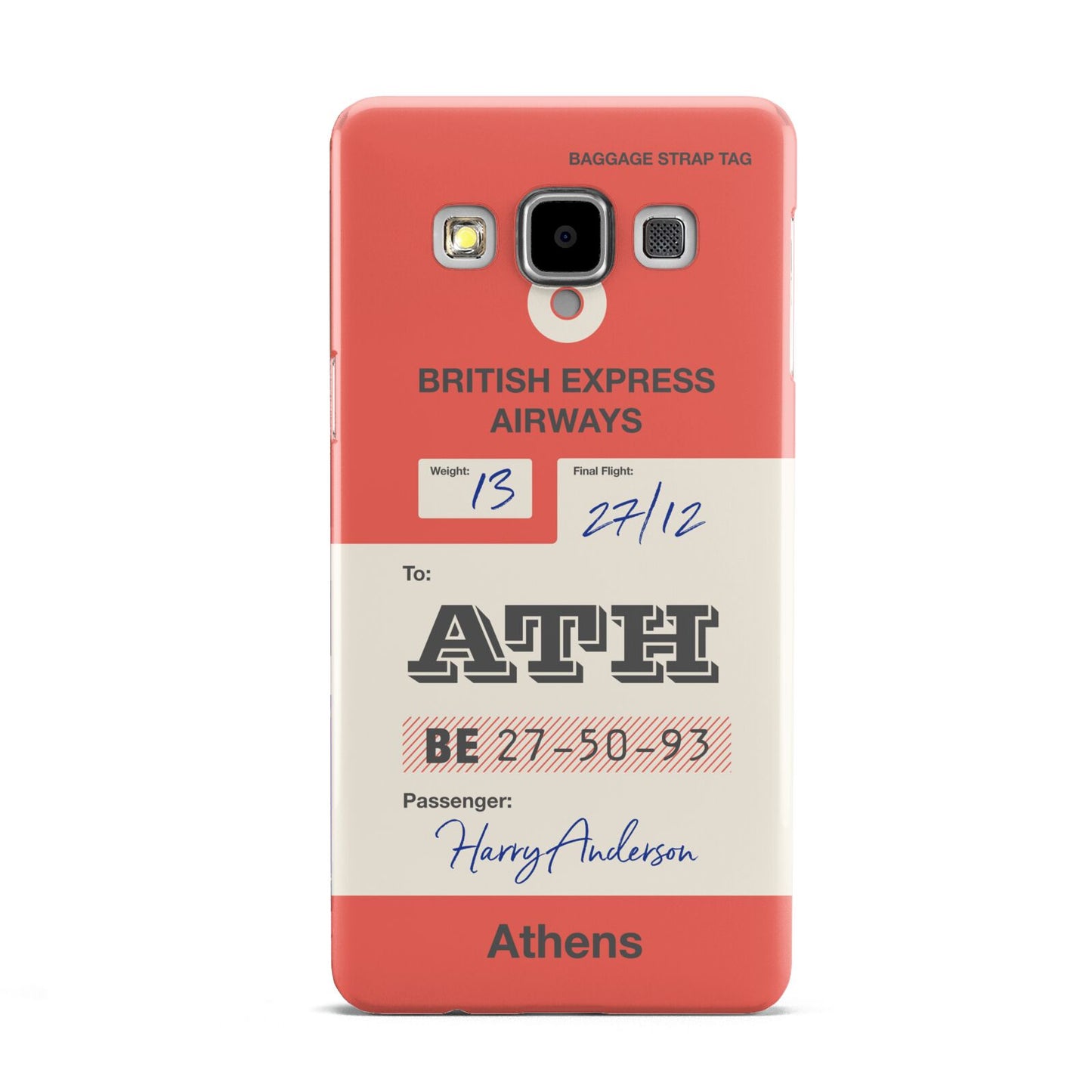 Red Vintage Baggage Tag Samsung Galaxy A5 Case