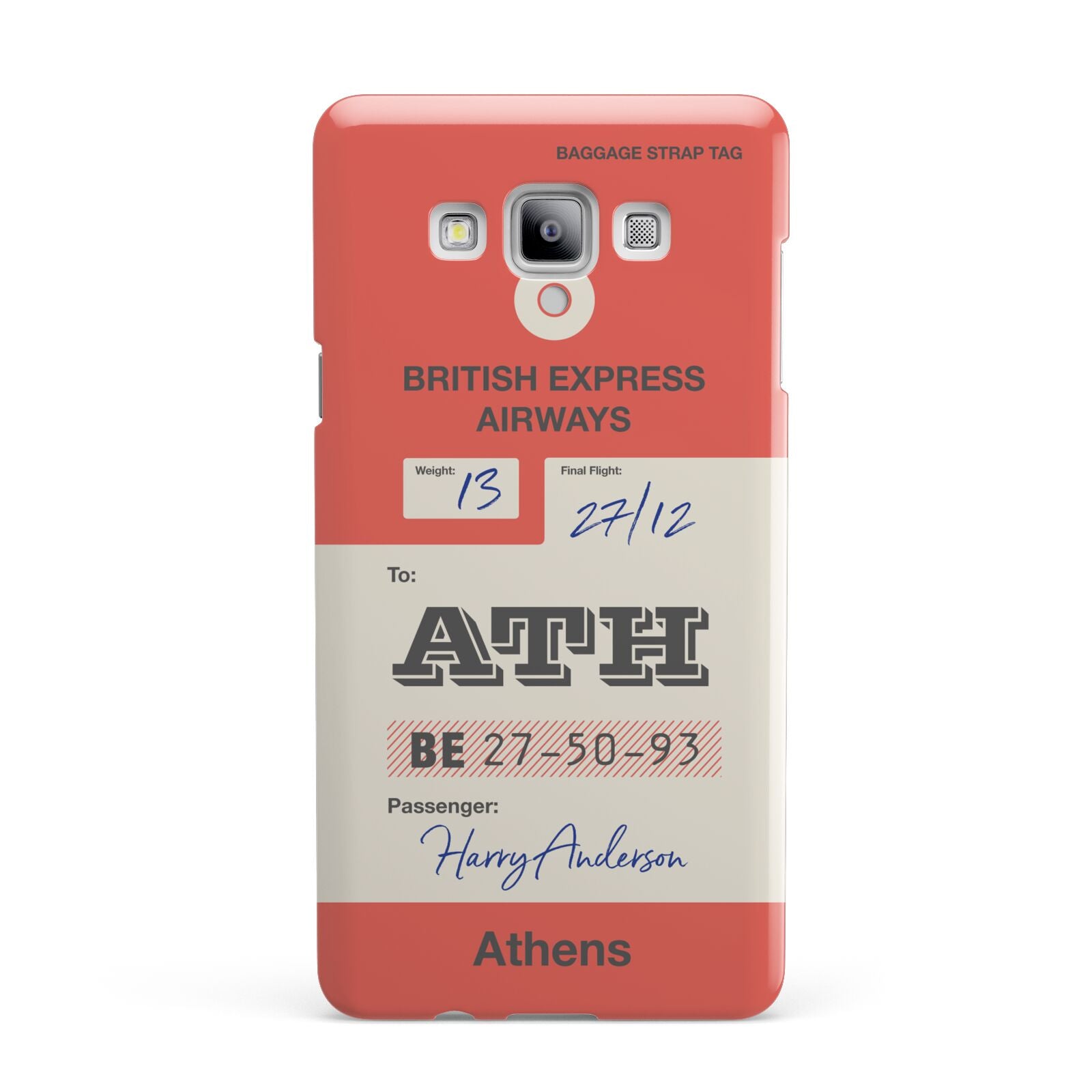 Red Vintage Baggage Tag Samsung Galaxy A7 2015 Case