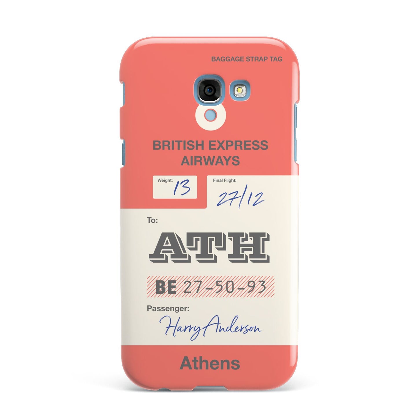 Red Vintage Baggage Tag Samsung Galaxy A7 2017 Case