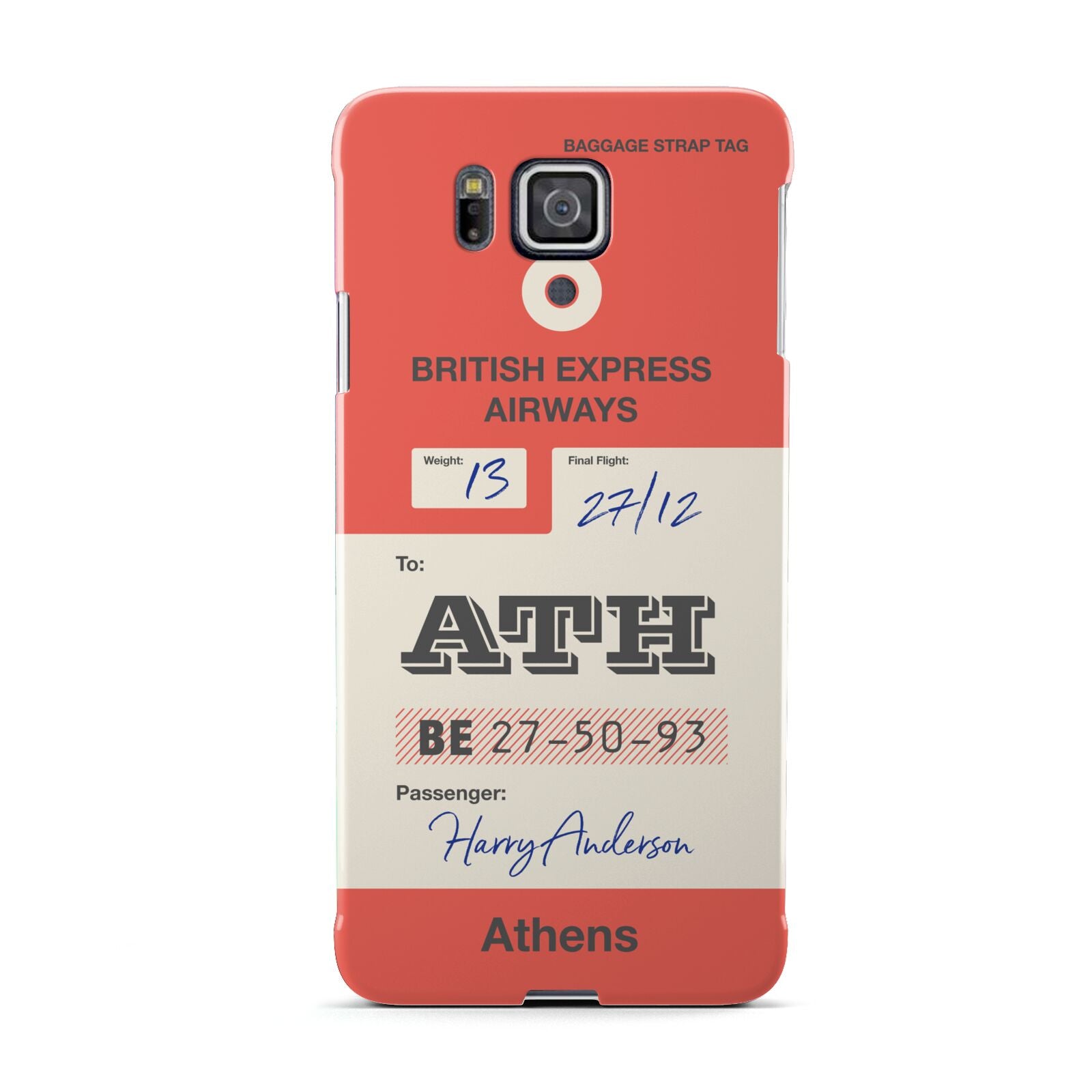 Red Vintage Baggage Tag Samsung Galaxy Alpha Case