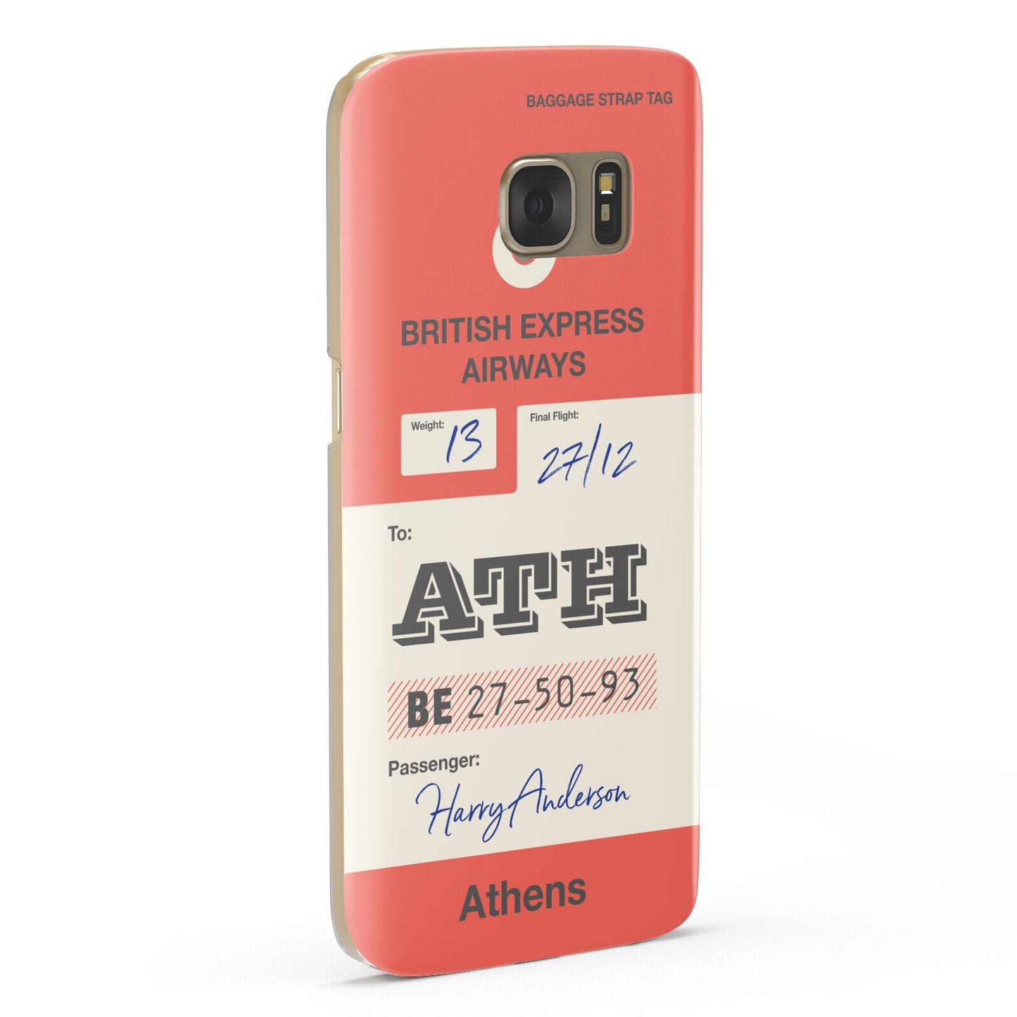 Red Vintage Baggage Tag Samsung Galaxy Case Fourty Five Degrees