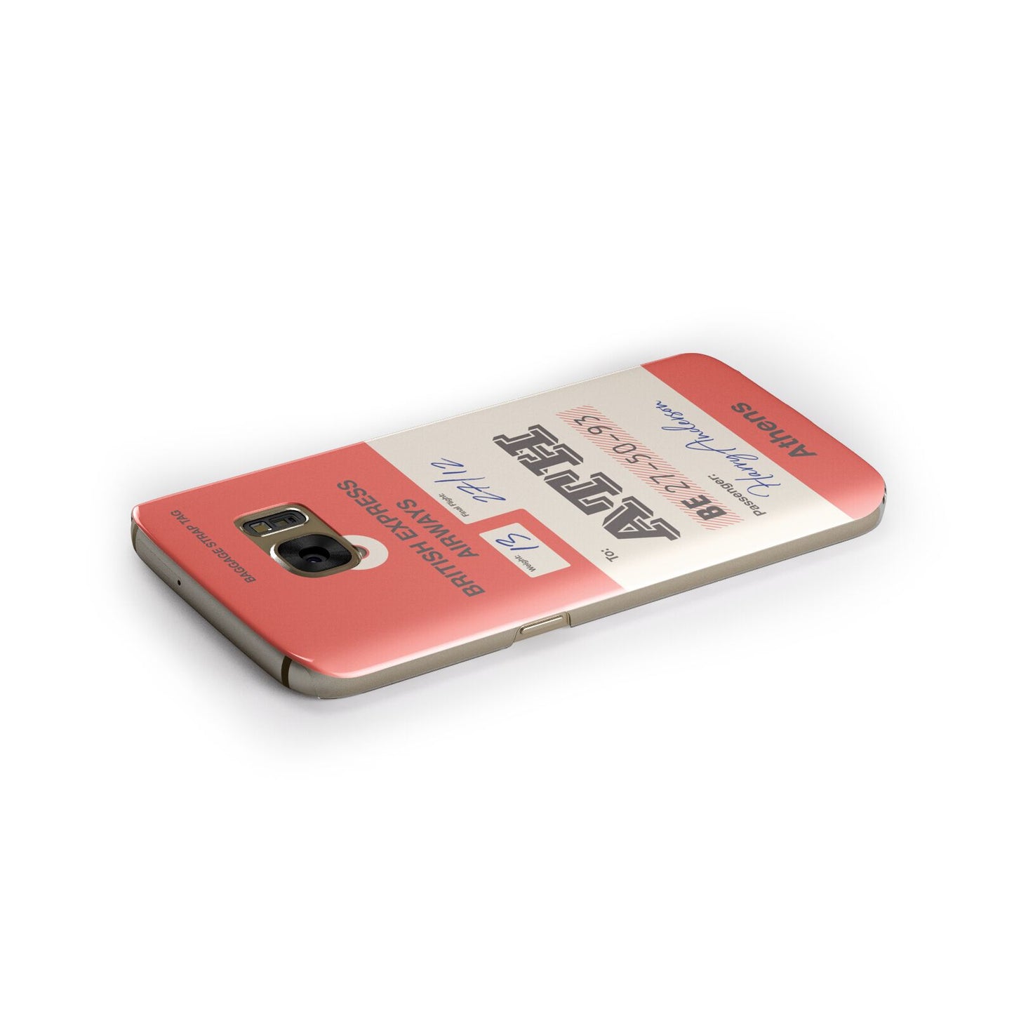 Red Vintage Baggage Tag Samsung Galaxy Case Side Close Up