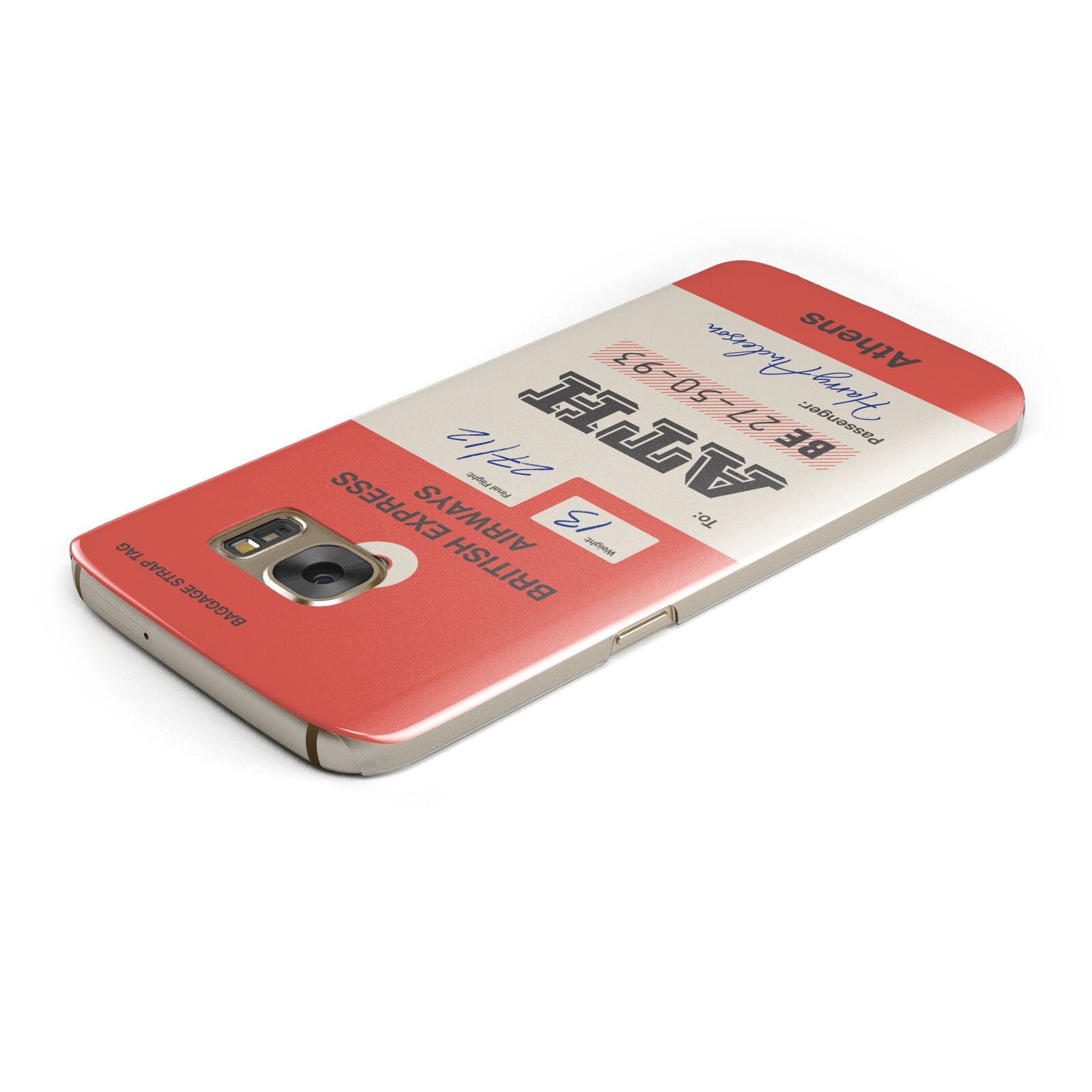 Red Vintage Baggage Tag Samsung Galaxy Case Top Cutout