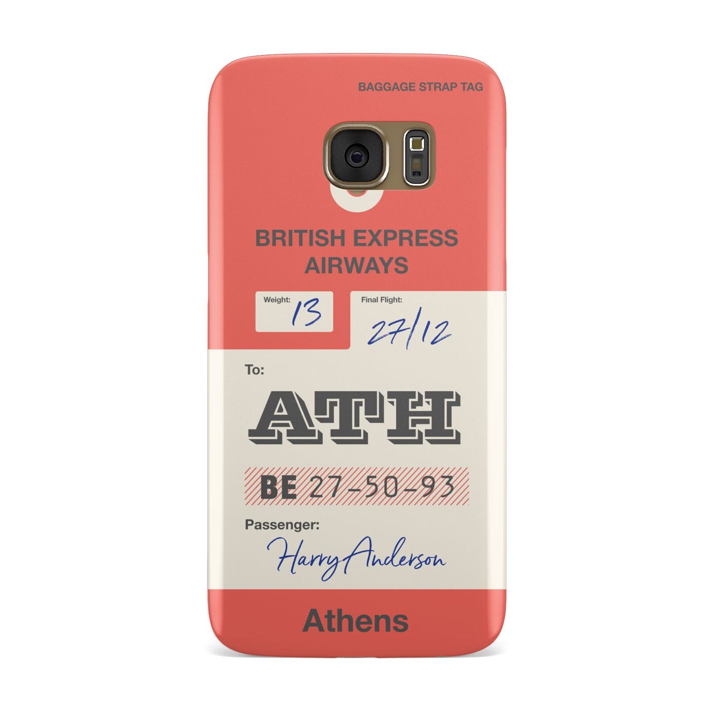 Red Vintage Baggage Tag Samsung Galaxy Case