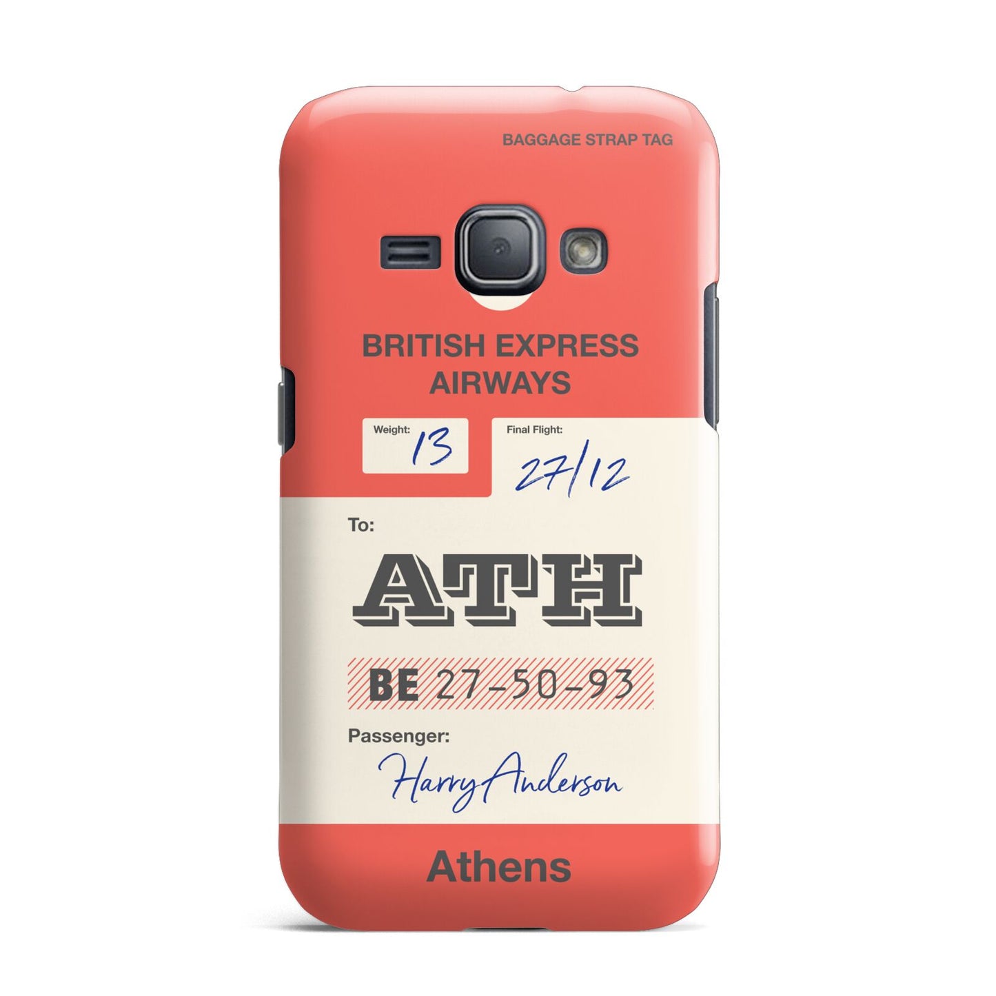 Red Vintage Baggage Tag Samsung Galaxy J1 2016 Case