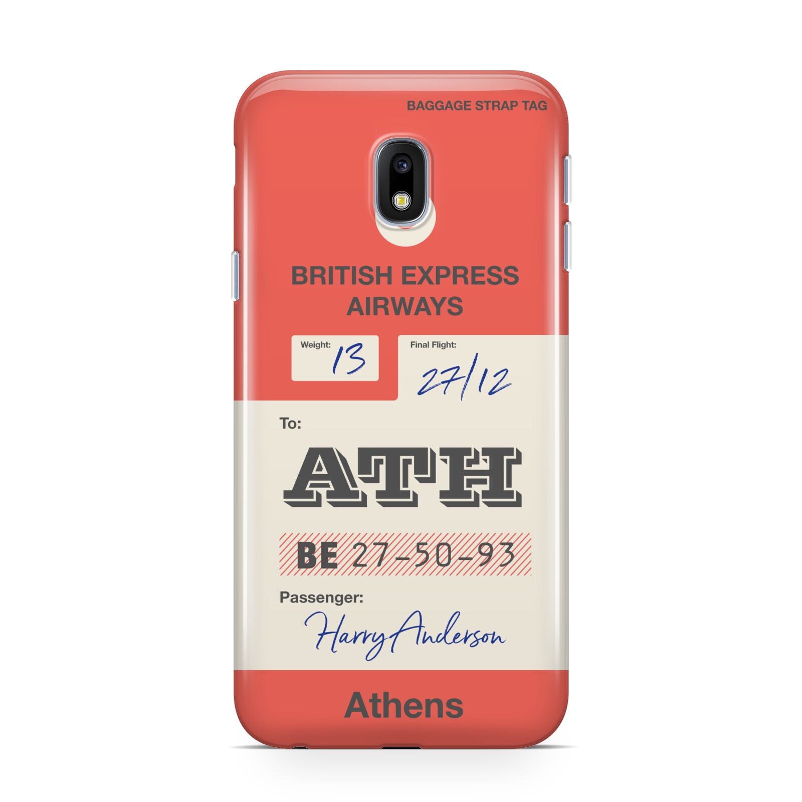 Red Vintage Baggage Tag Samsung Galaxy J3 2017 Case