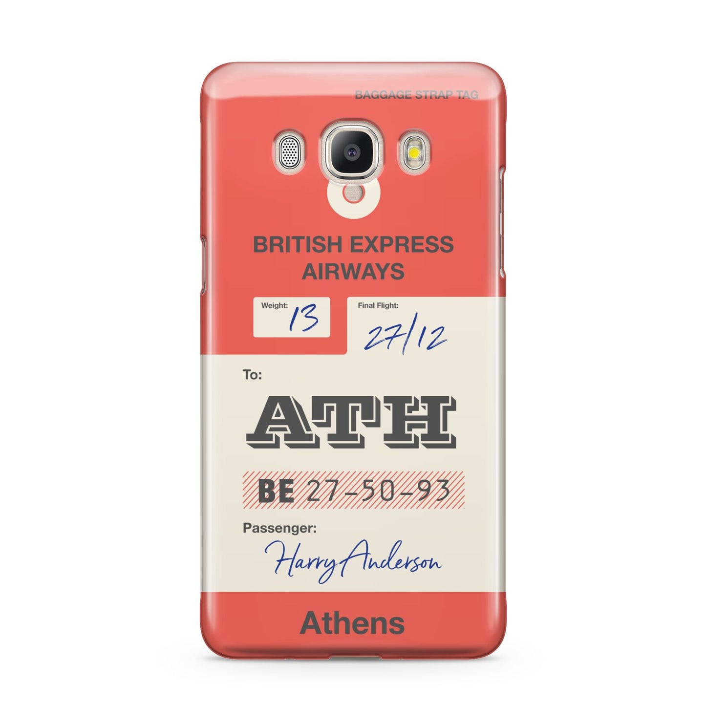 Red Vintage Baggage Tag Samsung Galaxy J5 2016 Case