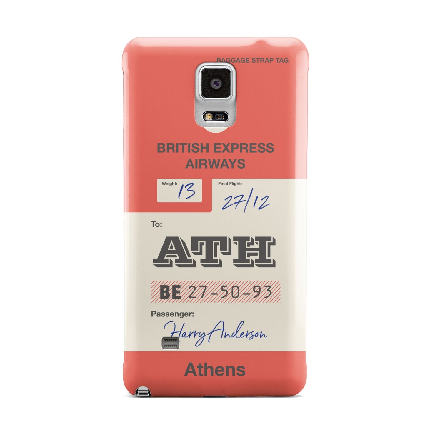 Red Vintage Baggage Tag Samsung Galaxy Note 4 Case