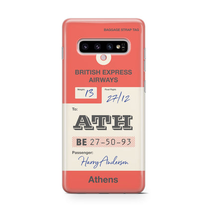 Red Vintage Baggage Tag Samsung Galaxy S10 Case