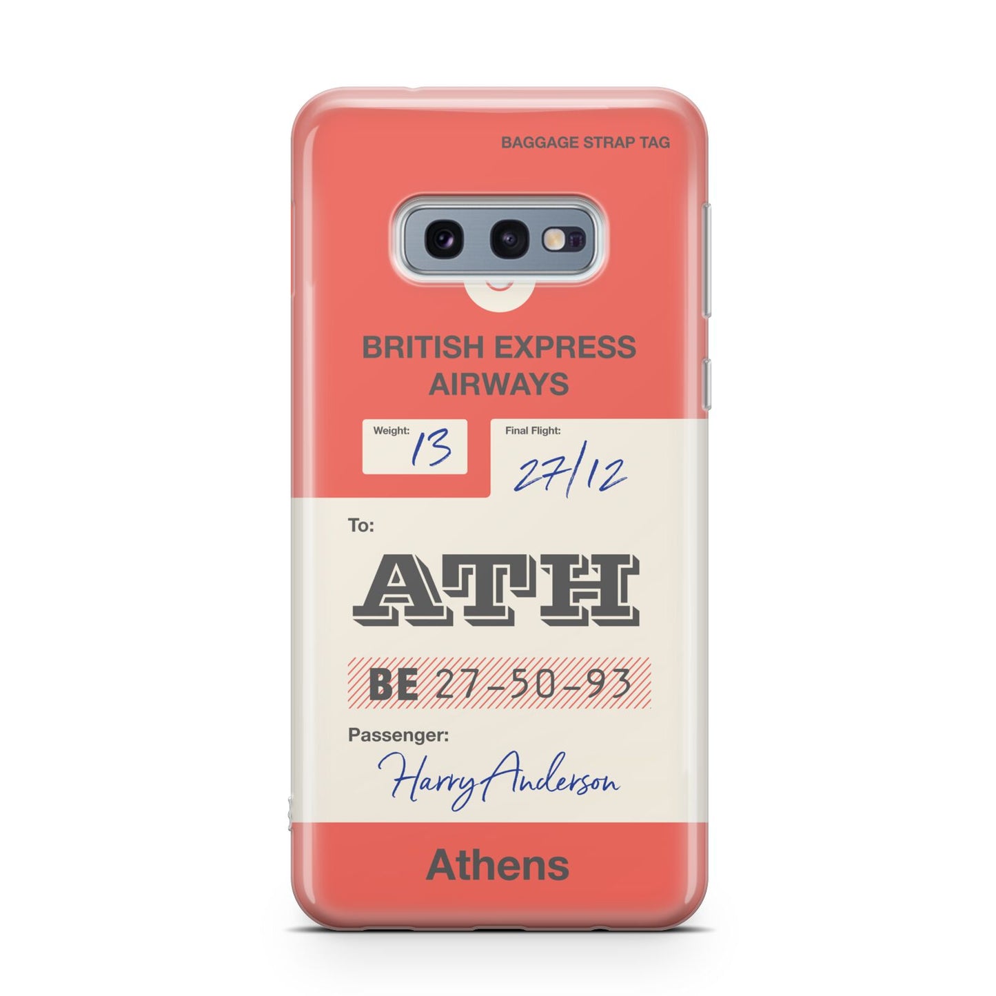 Red Vintage Baggage Tag Samsung Galaxy S10E Case