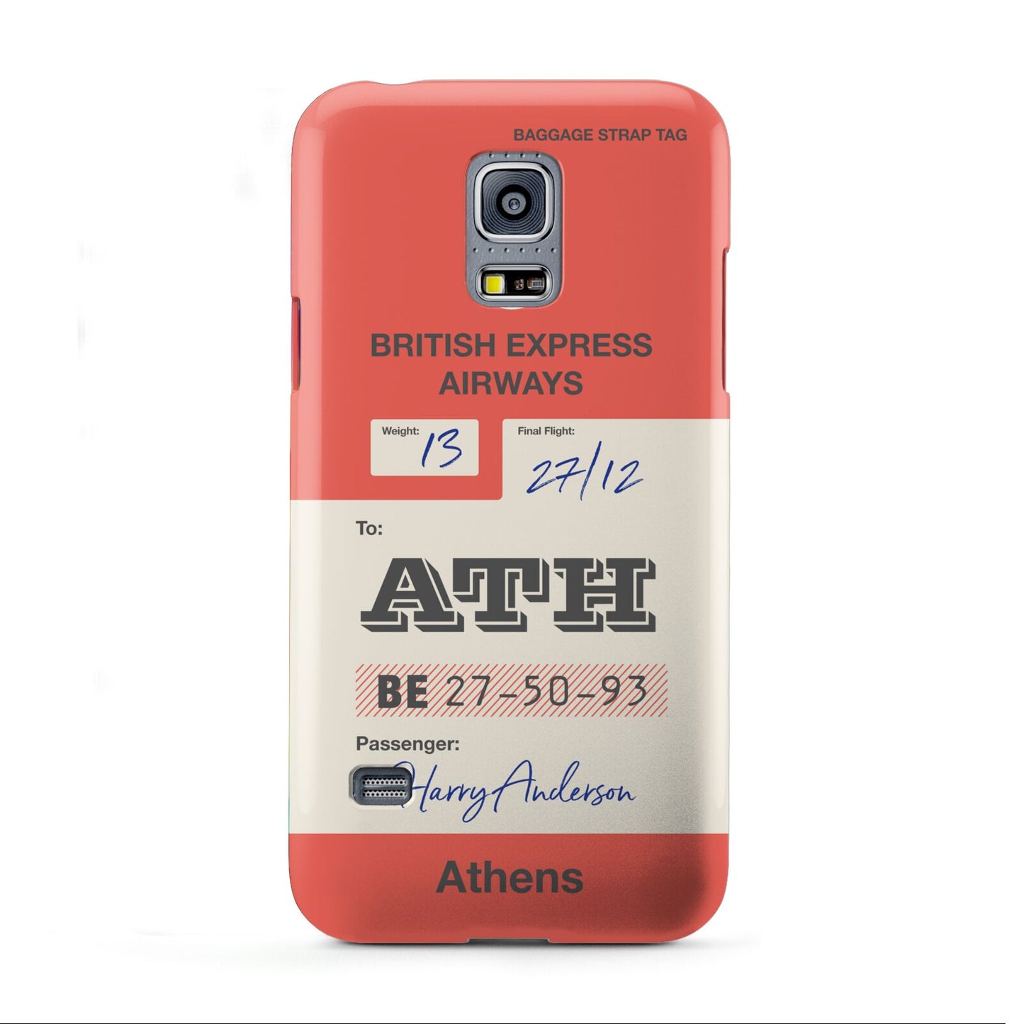 Red Vintage Baggage Tag Samsung Galaxy S5 Mini Case