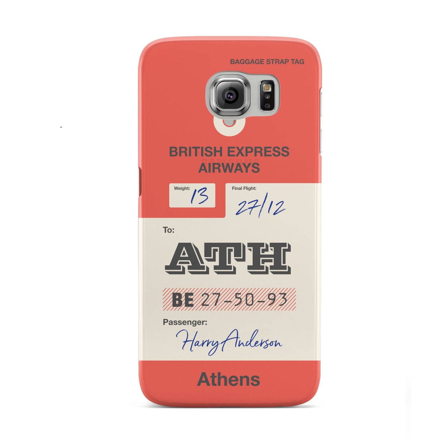 Red Vintage Baggage Tag Samsung Galaxy S6 Case