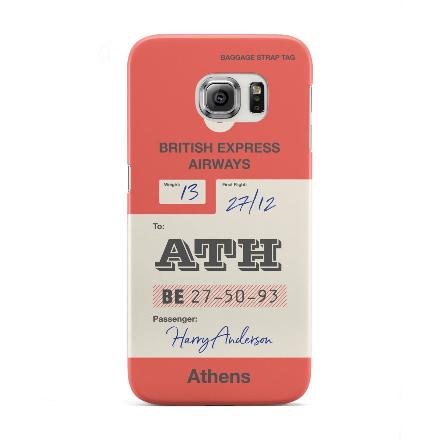 Red Vintage Baggage Tag Samsung Galaxy S6 Edge Case