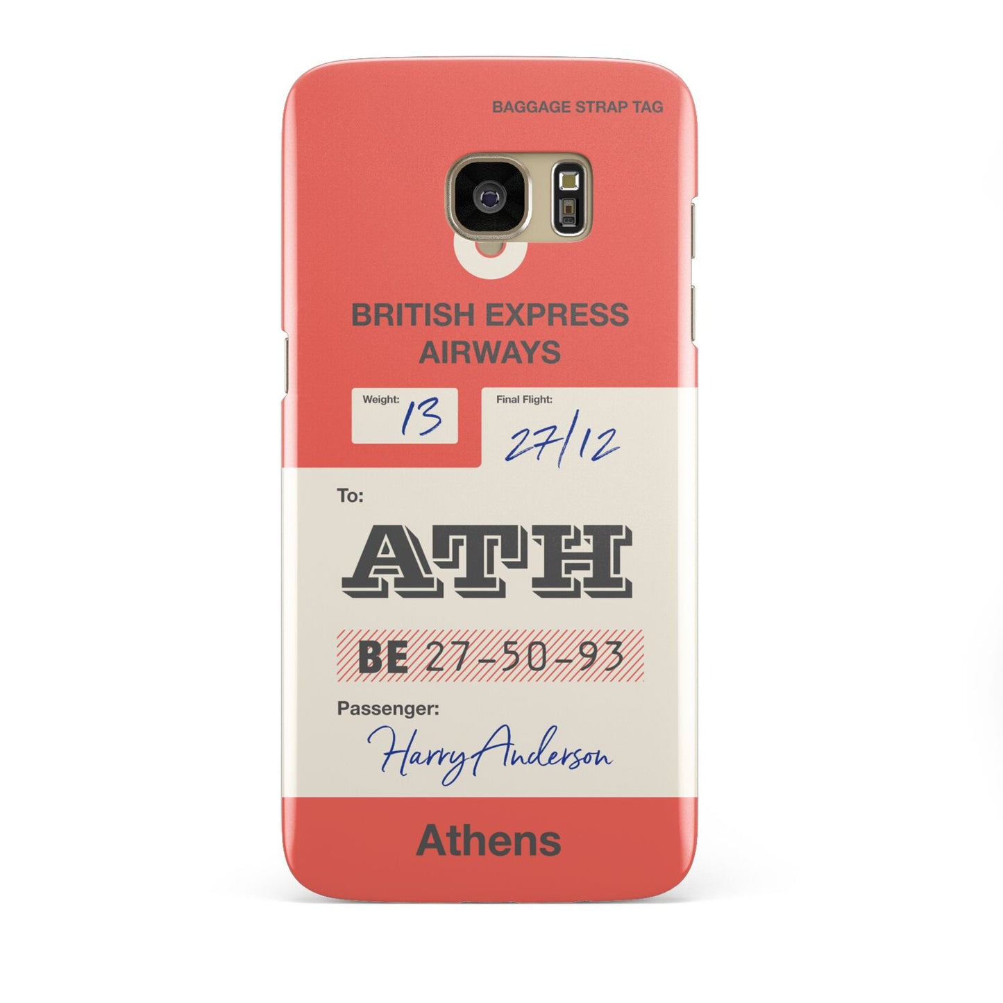 Red Vintage Baggage Tag Samsung Galaxy S7 Edge Case