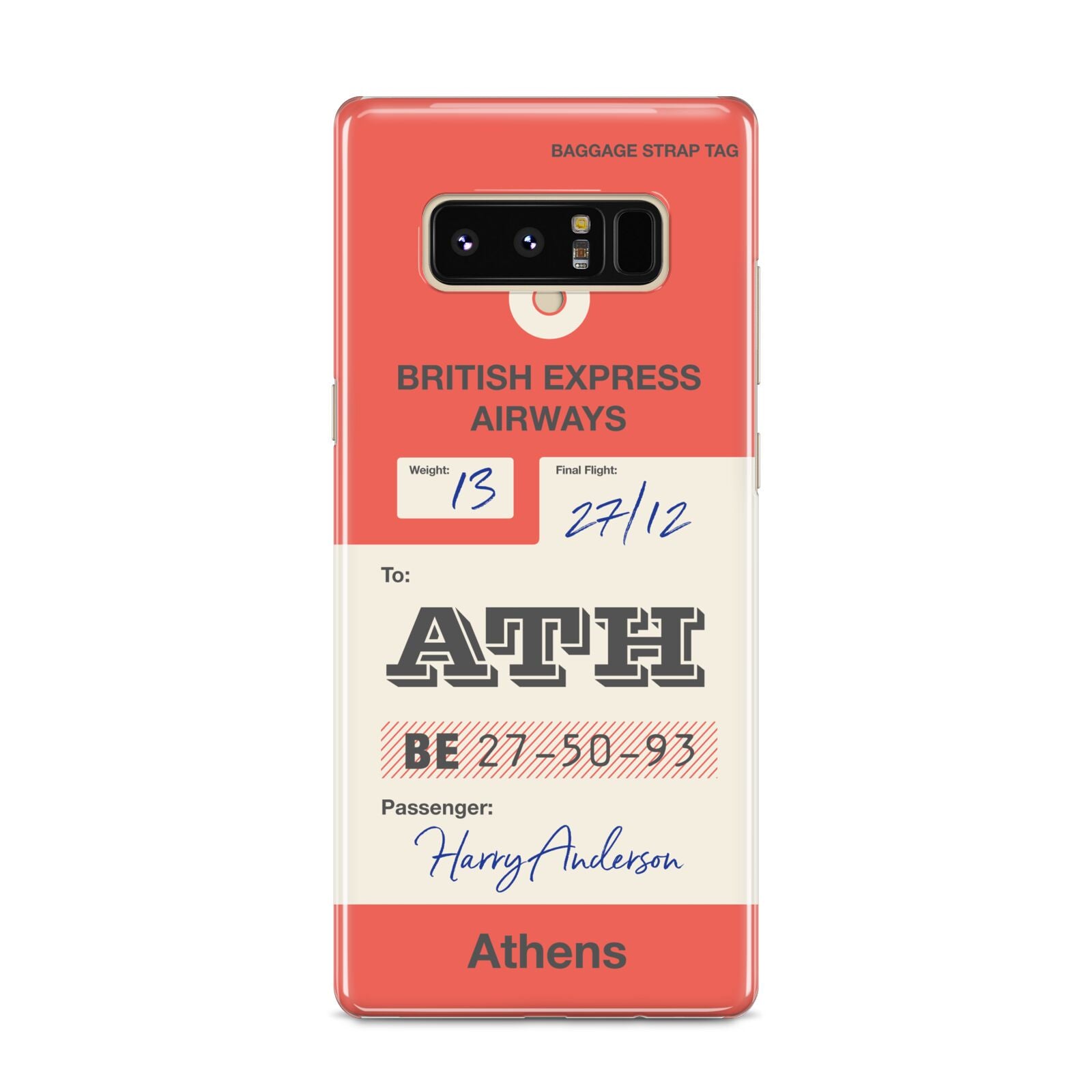 Red Vintage Baggage Tag Samsung Galaxy S8 Case