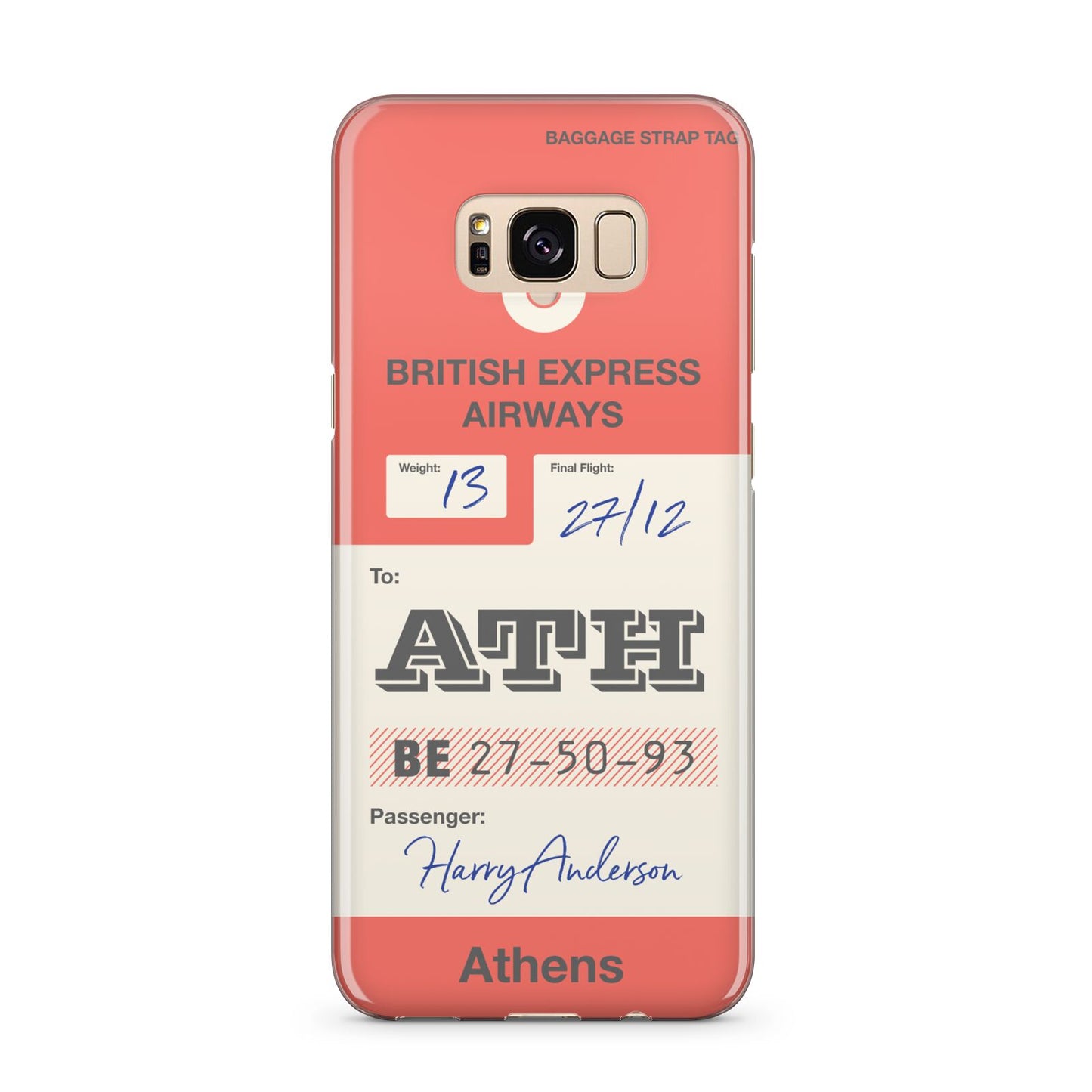 Red Vintage Baggage Tag Samsung Galaxy S8 Plus Case