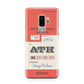 Red Vintage Baggage Tag Samsung Galaxy S9 Plus Case on Silver phone