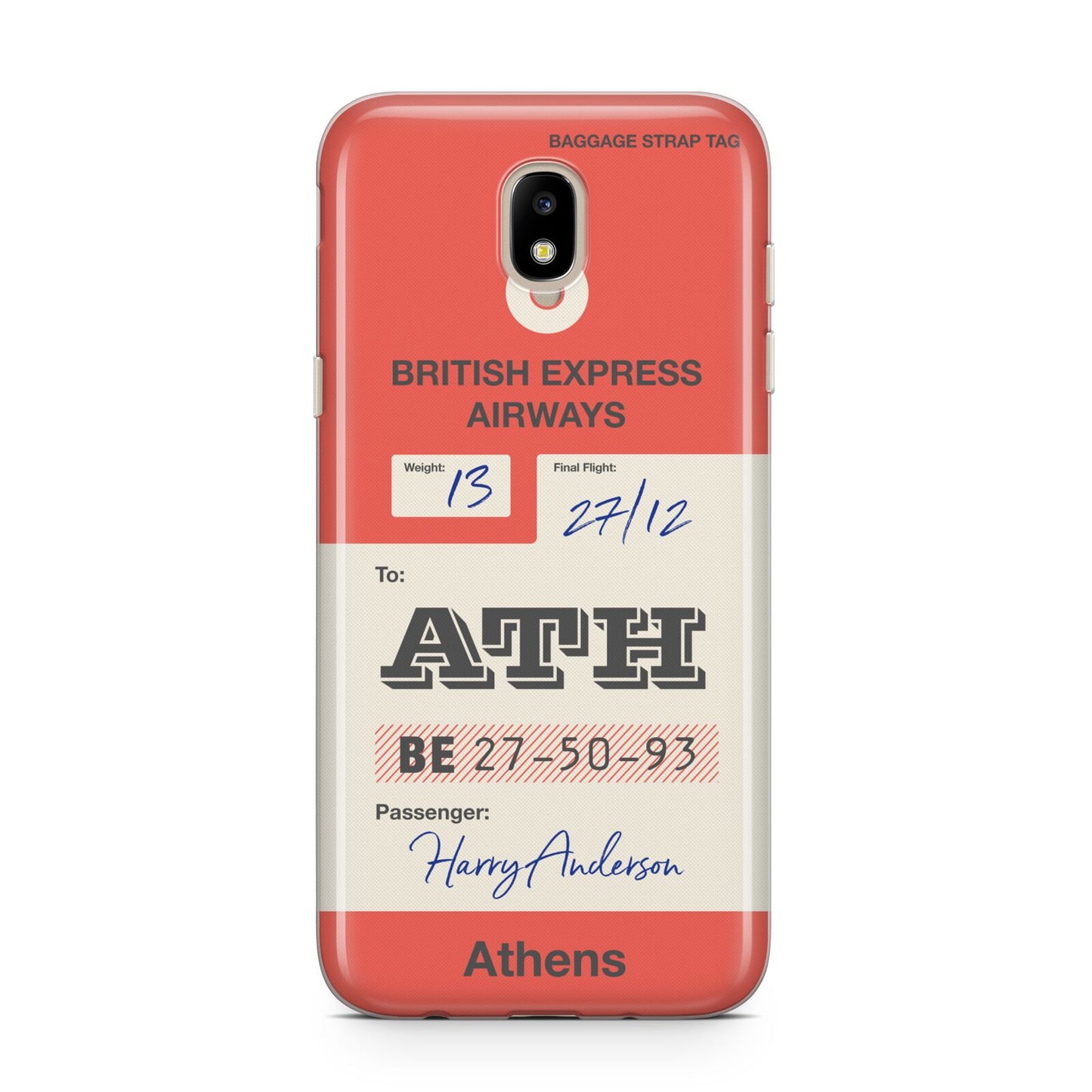 Red Vintage Baggage Tag Samsung J5 2017 Case