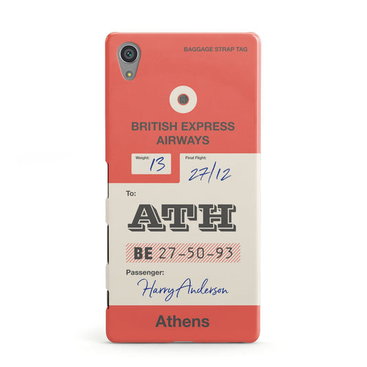 Red Vintage Baggage Tag Sony Xperia Case