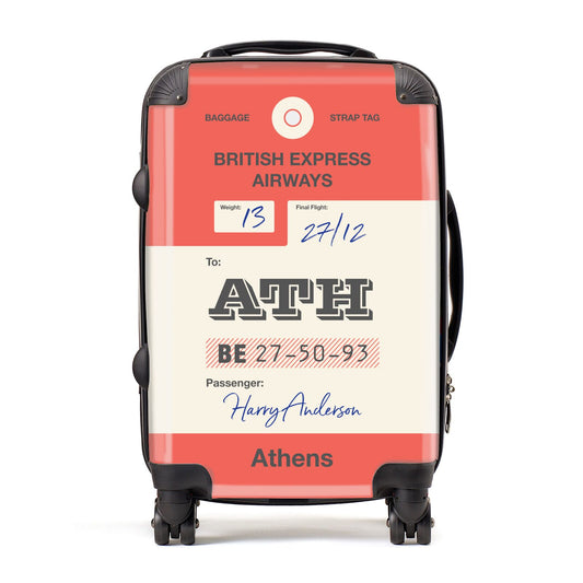 Red Vintage Baggage Tag Suitcase