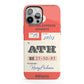 Red Vintage Baggage Tag iPhone 13 Pro Max Full Wrap 3D Tough Case