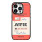 Red Vintage Baggage Tag iPhone 14 Pro Black Impact Case on Silver phone