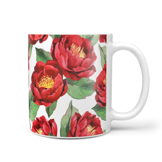Red Watercolour Flowers 10oz Mug