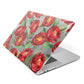 Red Watercolour Flowers Apple MacBook Case Side View