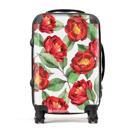 Red Watercolour Flowers Suitcase
