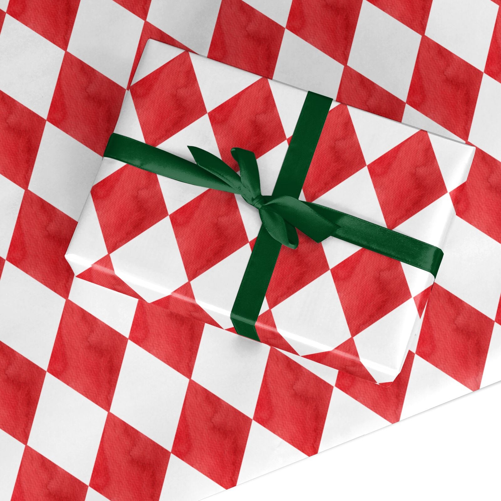 Red White Harlequin Custom Wrapping Paper
