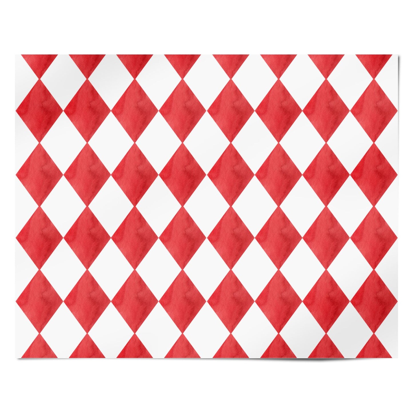 Red White Harlequin Personalised Wrapping Paper Alternative