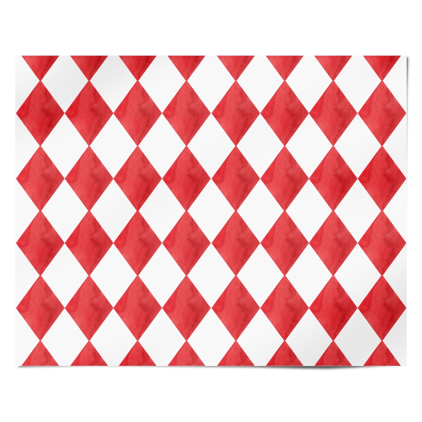 Red White Harlequin Personalised Wrapping Paper Alternative