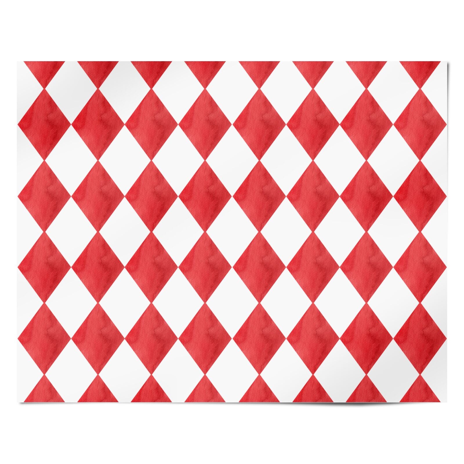 Red White Harlequin Personalised Wrapping Paper Alternative