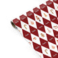 Red White Personalised Christmas Harlequin Personalised Gift Wrap