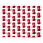 Red White Personalised Football Shirt Personalised Wrapping Paper Alternative