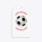 Red White Striped Personalised Football Shirt Arched Rectangle Gift Tag Back