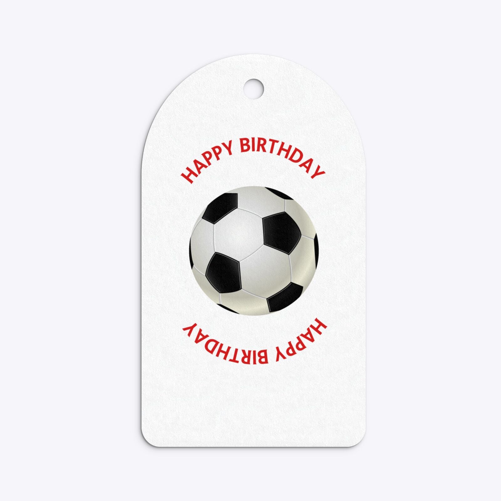 Red White Striped Personalised Football Shirt Arched Rectangle Gift Tag Back