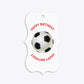 Red White Striped Personalised Football Shirt Bracket Glitter Gift Tag Back
